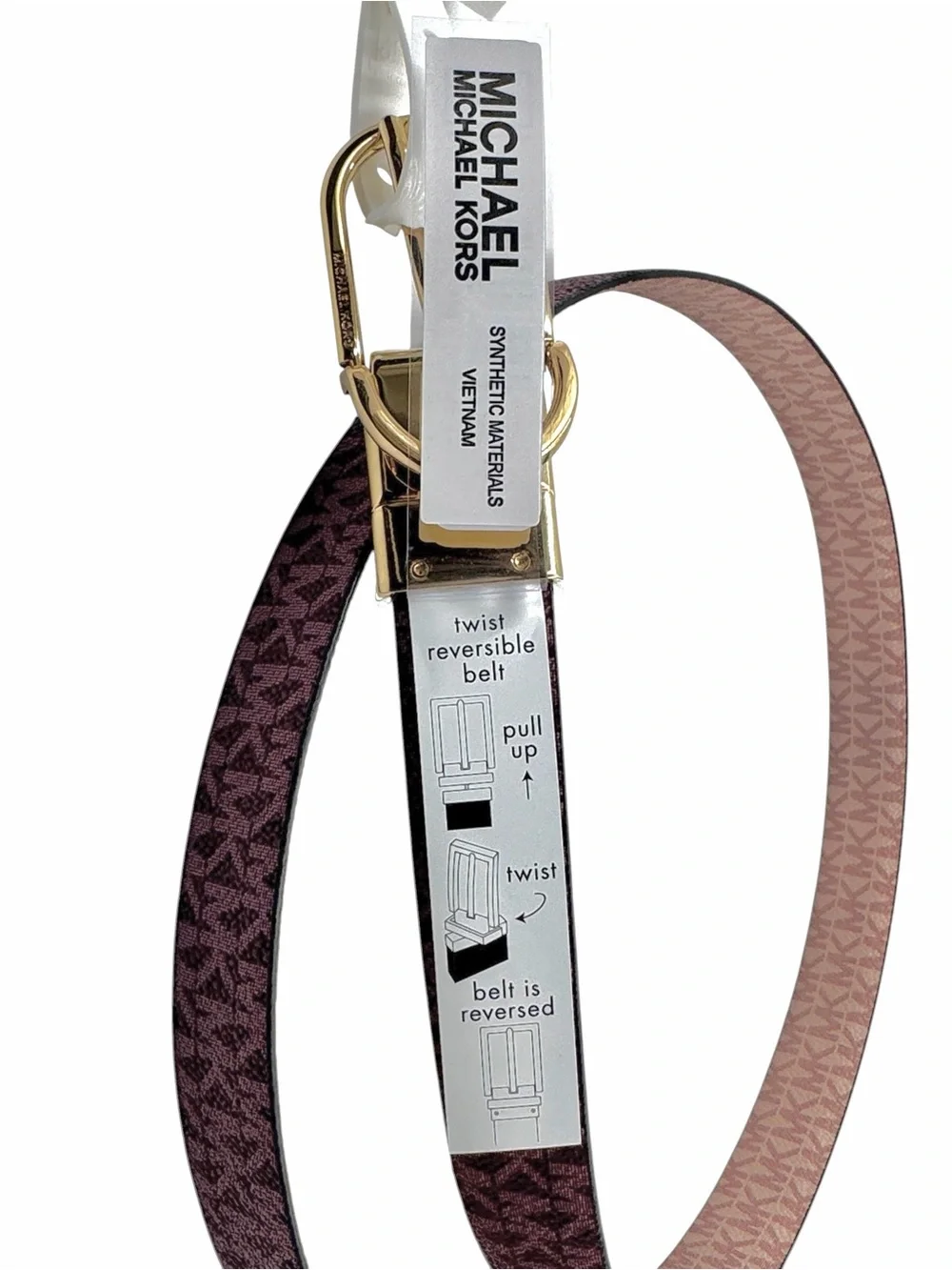 MICHAEL Michael Kors Women's Twist Reversible Belt Size XL
